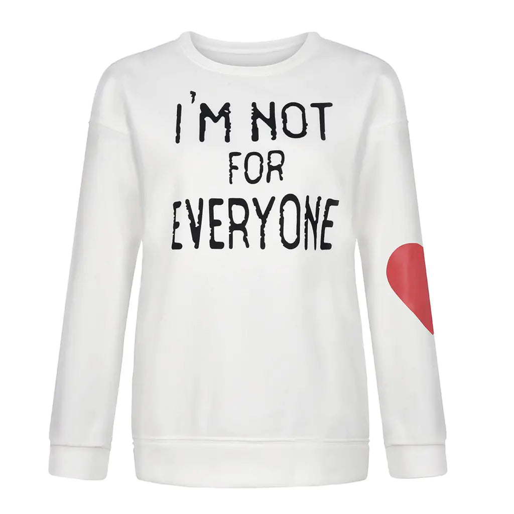 Autumn Valentine's Day Love Letter Print Long Sleeve Sweater