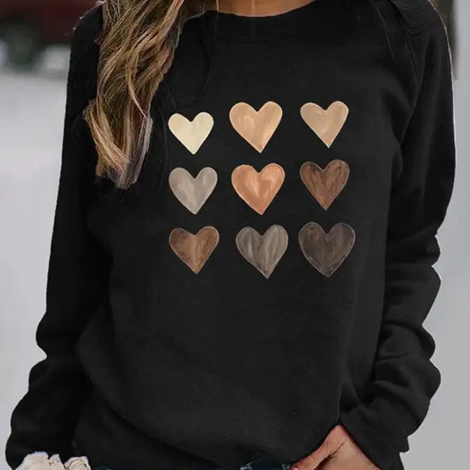 Women's Valentine's Day Graphic Round Neck Sweater
