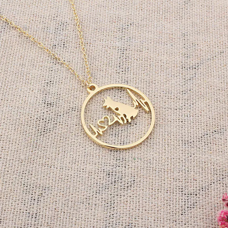 Stainless Steel Valentine's Heartbeat Necklace for Girls