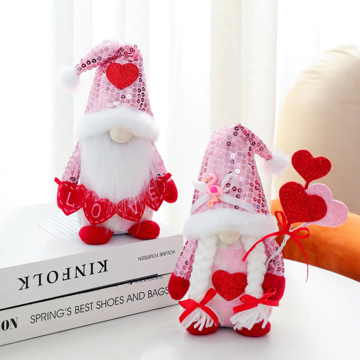 Love Sequin Valentine's Day Gnome Decoration Doll