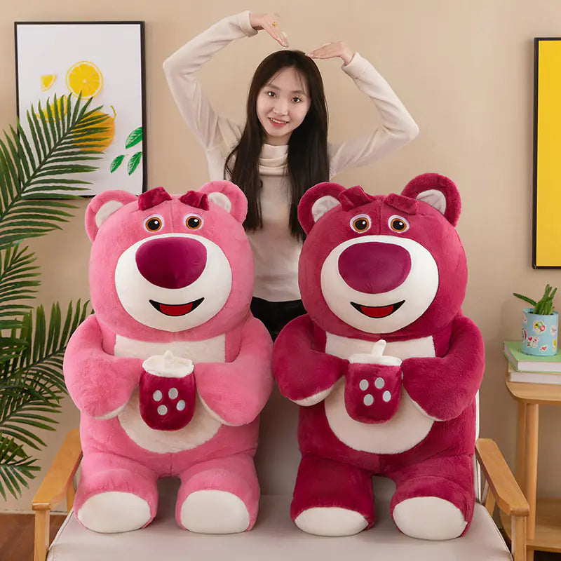 Strawberry Bear Plush Pillow for Valentine's Gift