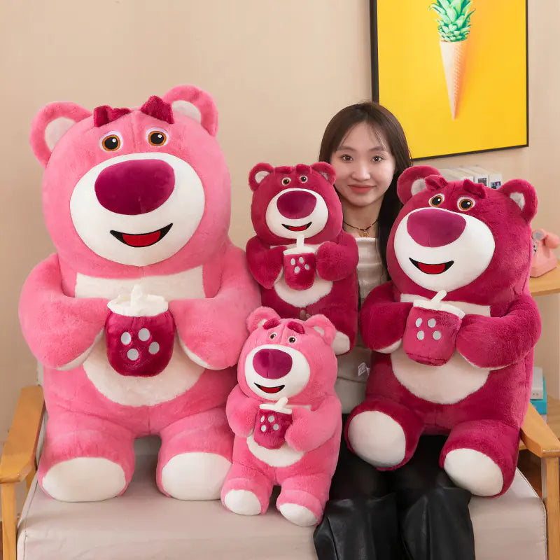 Strawberry Bear Plush Pillow for Valentine's Gift