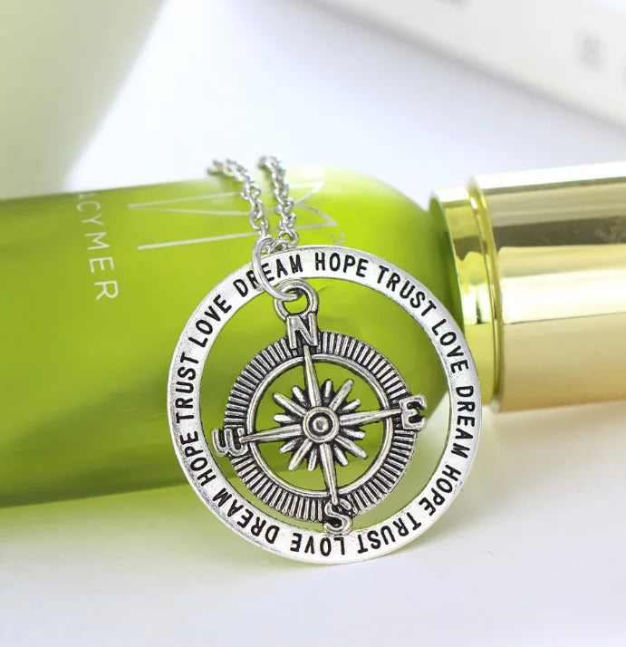Minimalist Compass Pendant Necklace for Valentine's Day