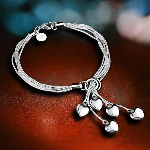 Eco-Friendly Heart Pendant Bracelet for Valentine's Day