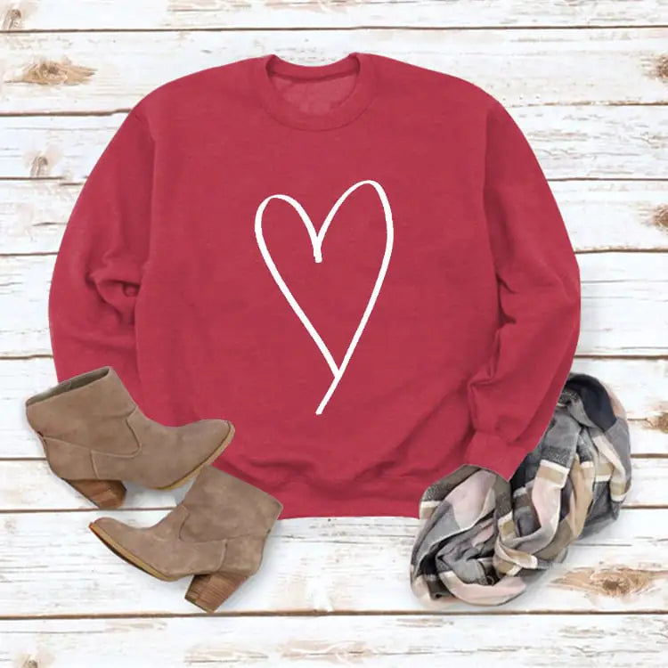 Valentine's Day Casual Long Sleeve Sweatshirt for Women