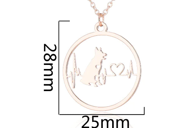 Stainless Steel Valentine's Heartbeat Necklace for Girls