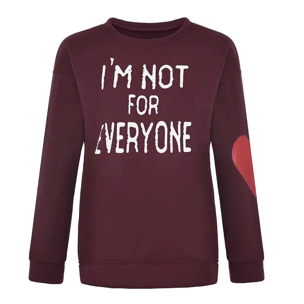 Valentine's Day Love Letter Print Long Sleeve Sweater