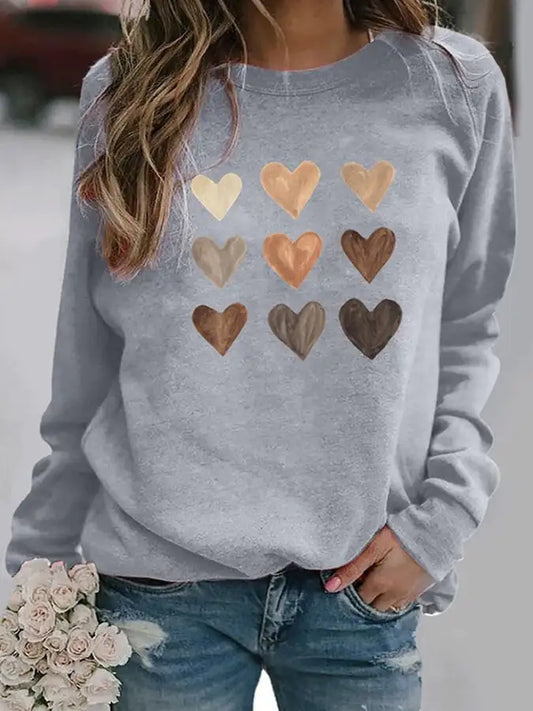 Women's Valentine's Day Graphic Round Neck Sweater