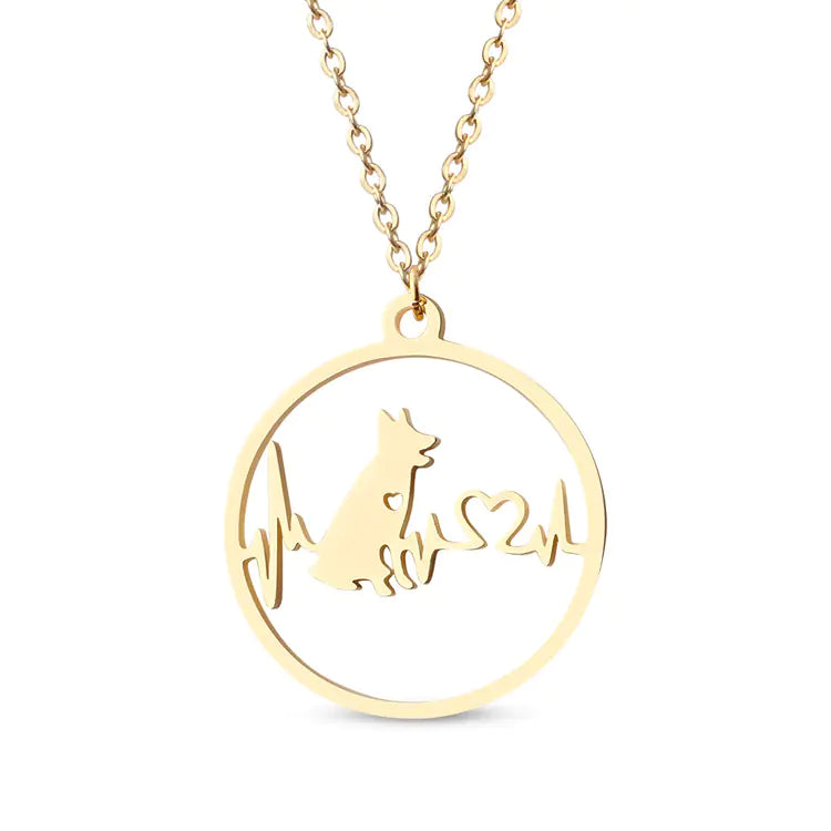 Stainless Steel Valentine's Heartbeat Necklace for Girls