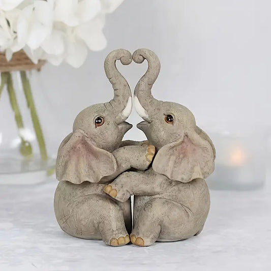 Unique Elephant Figurine Ornament for Valentine's Decor