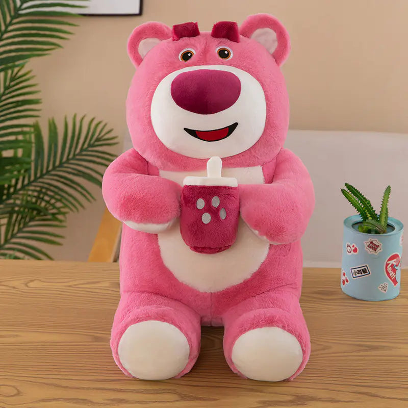 Strawberry Bear Plush Pillow for Valentine's Gift