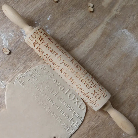 Engraved Wooden Rolling Pin for Valentine's Day Decor