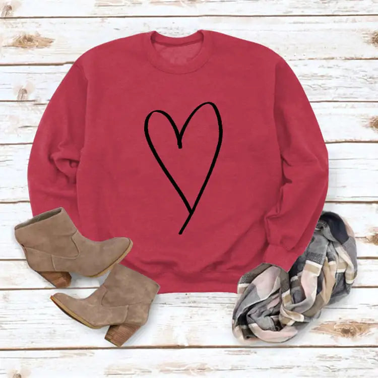 Valentine's Day Casual Long Sleeve Sweatshirt for Women