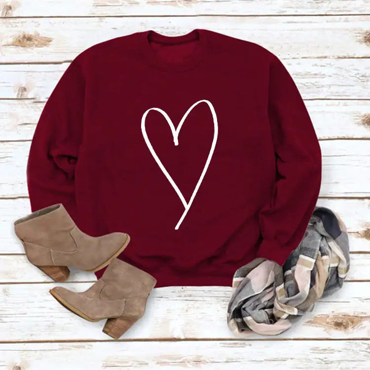 Valentine's Day Casual Long Sleeve Sweatshirt for Women